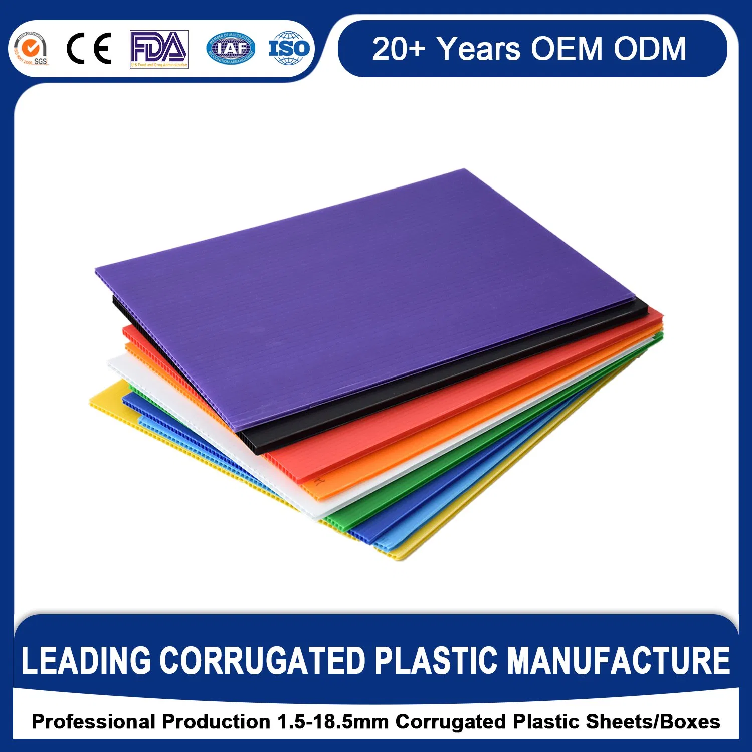 Rich-Colors Moisture Resistance Non-Toxic High Surface Strength Thermoforming Plastic Cutting Flute Board for Back &amp; Side Plate Pharmaceutical Food