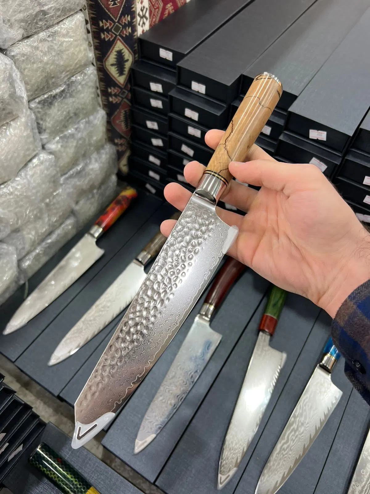 Chef Knife 8 Inch Japanese Steel Damascus Kitchen Knife, Professional Kitchen Knives Sharp High Carbon Super Steel 67 Layers Kitchen Utility Knife with G10 Hand