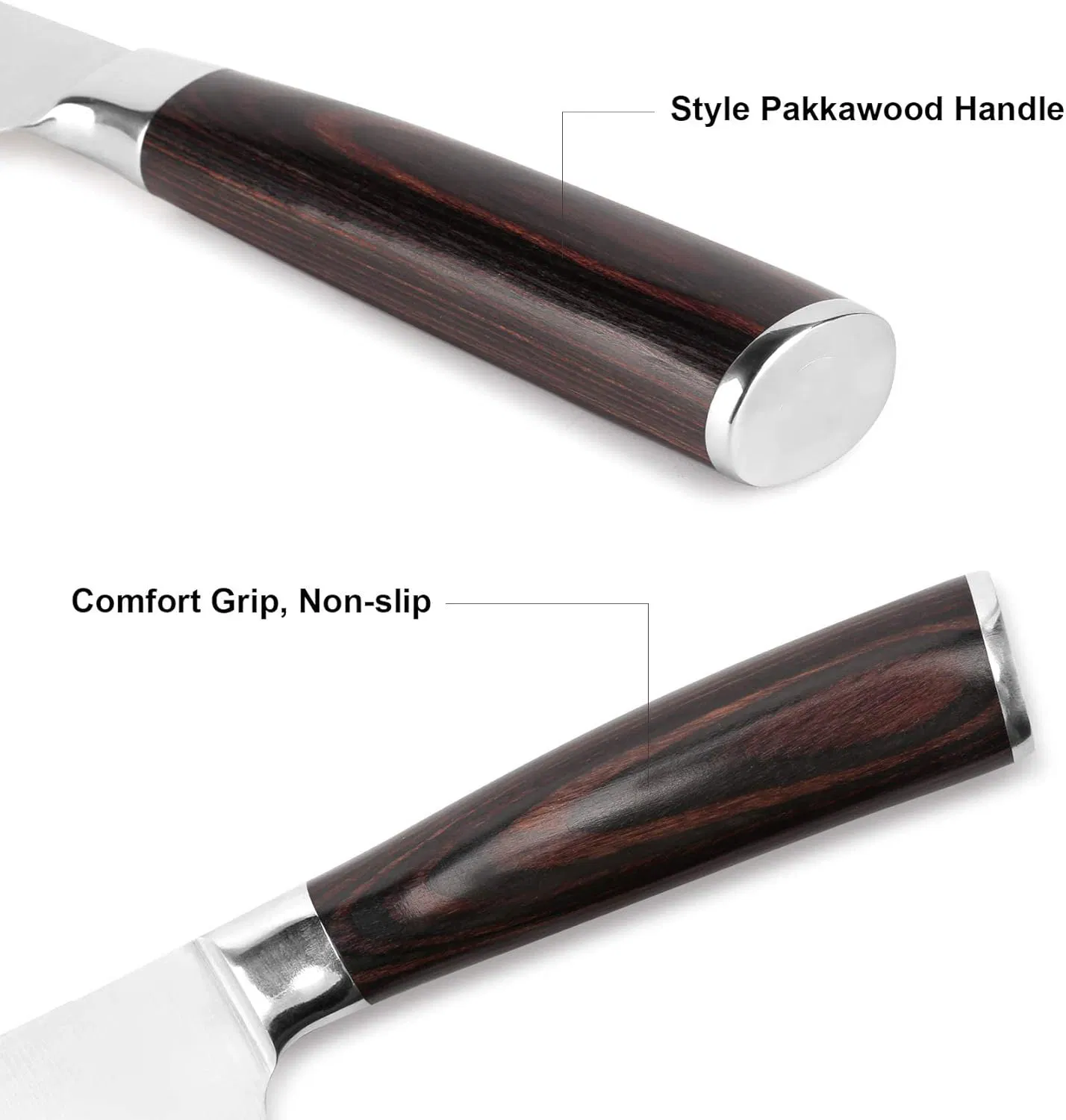 Ds-2408 Bread Knife Stainless Steel Serrated 8 Inch Bread knives for Homemade Bread Sourdough, Blade Razor Sharp and Wavy Edge Bread Cutter