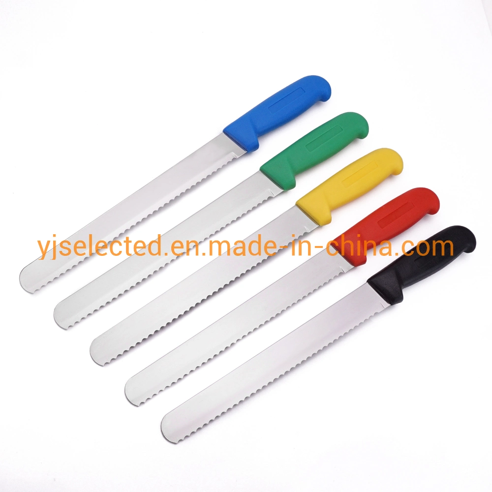 10 Inch Serrated Stainless Steel Bread Knife with Blue PP Handle