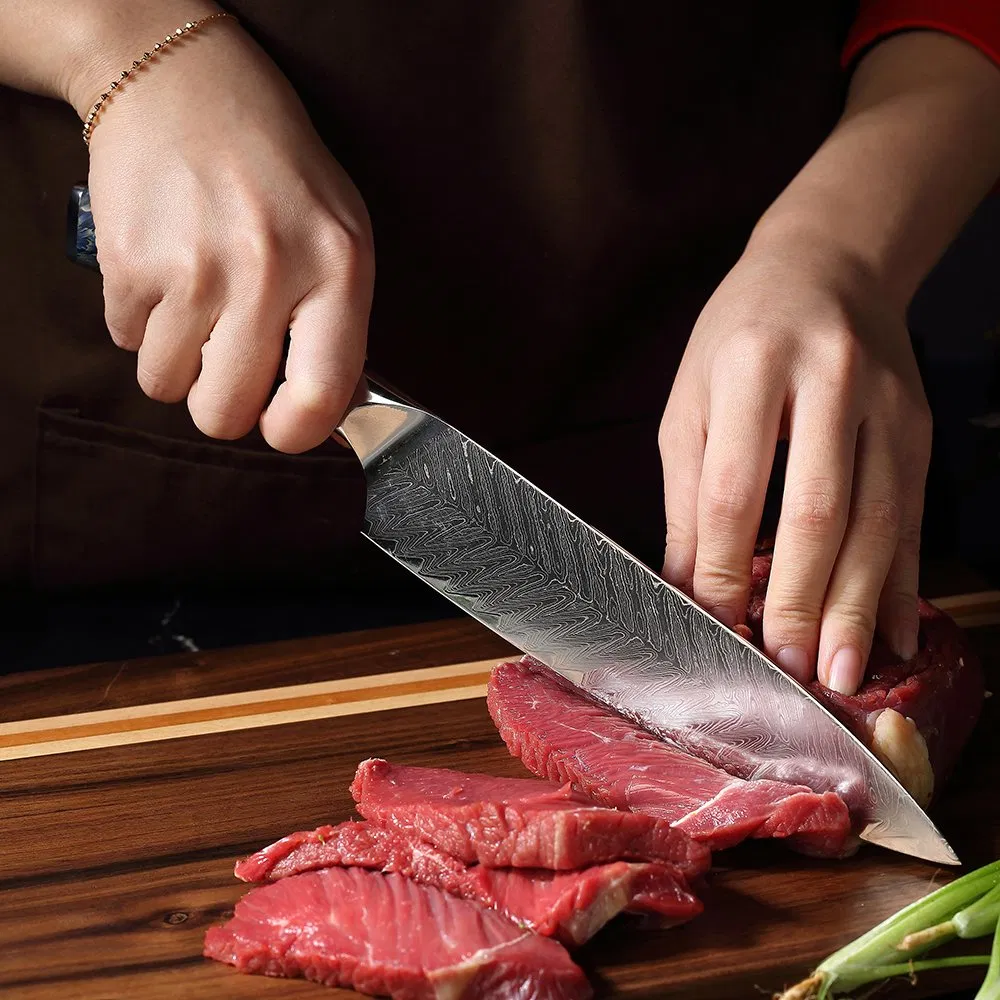 Hot Selling 7 Inch Japanese Vg10 Damascus Santoku Knife with G-10 Handle