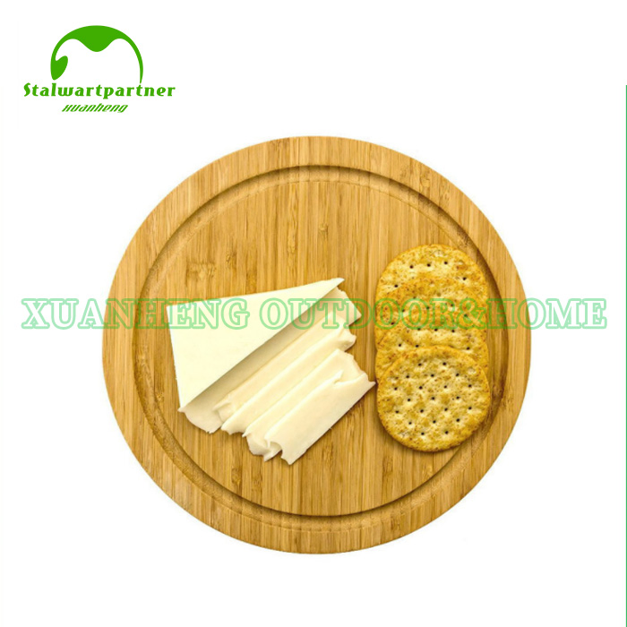 Customized Natural Kitchen Bamboo Cheese 4 Utensils Chopping Board Bamboo Cutting Board with Drawers
