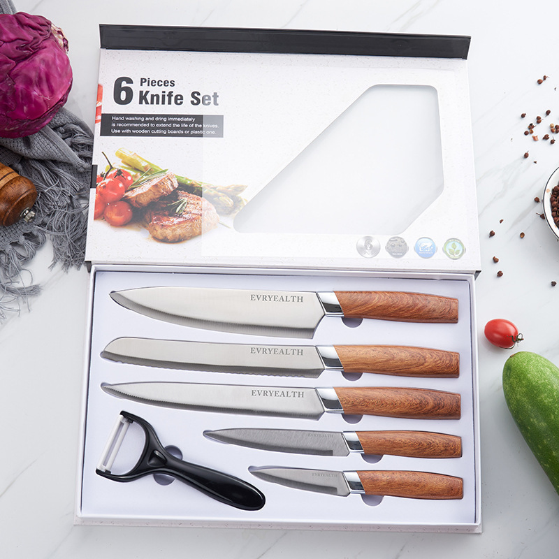 New Wood Handle Stainless Steel Kitchen Chef Knife Set/Ceramic Knife