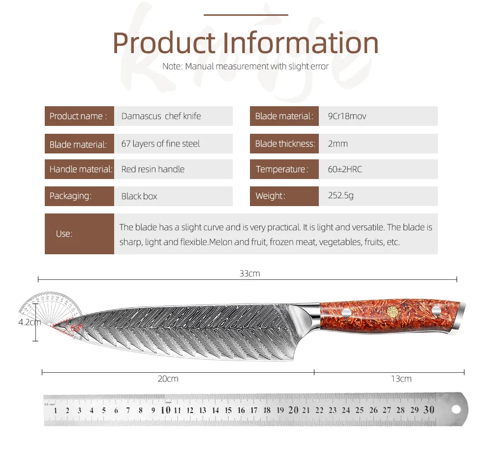 Damascus Santoku Knife 2