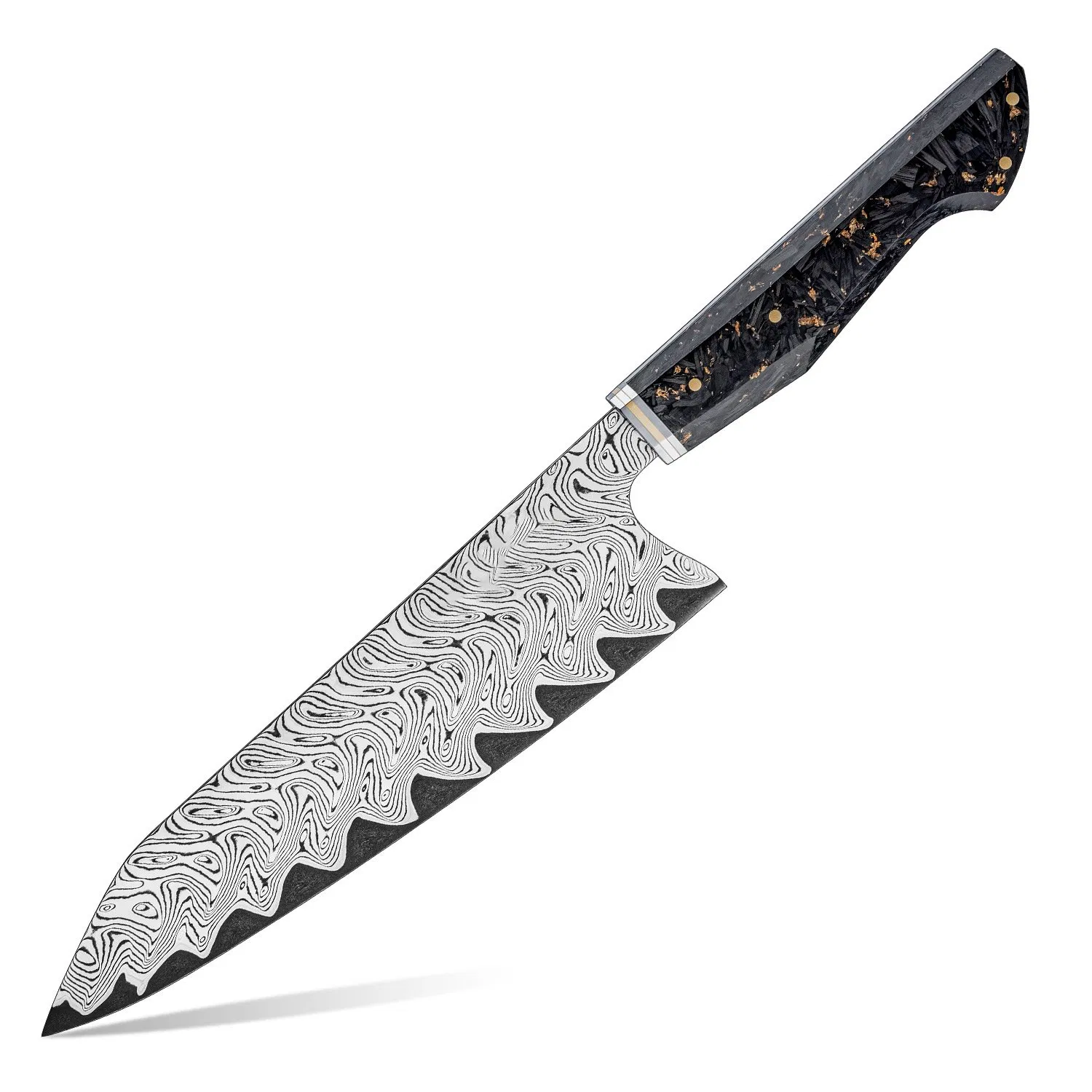 Premium 67 Layers Damascus Steel Chef Kitchen Knives Sets Chef Santoku Nakiri Utility Bread Knife Set Carbon Fiber Resin Handle