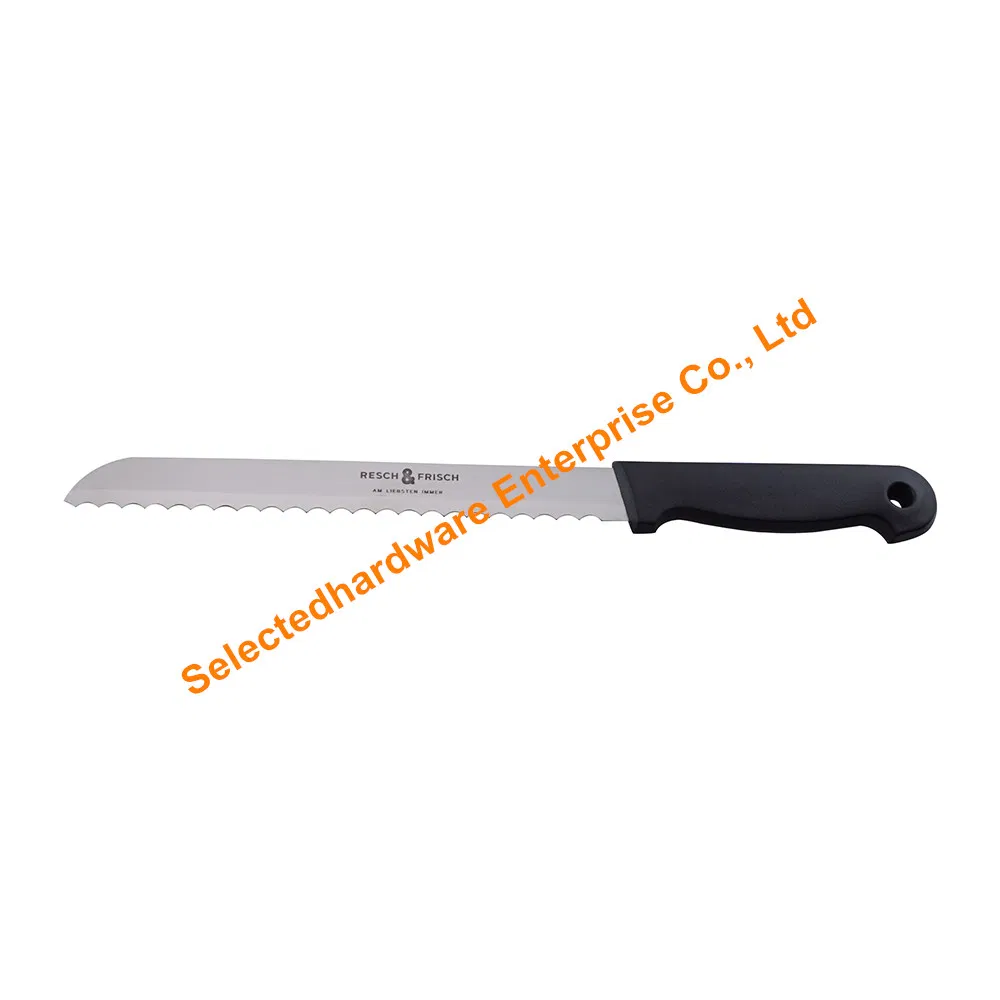 8 Inch Black Bread Knife Serrated Blade Kitchen Knife