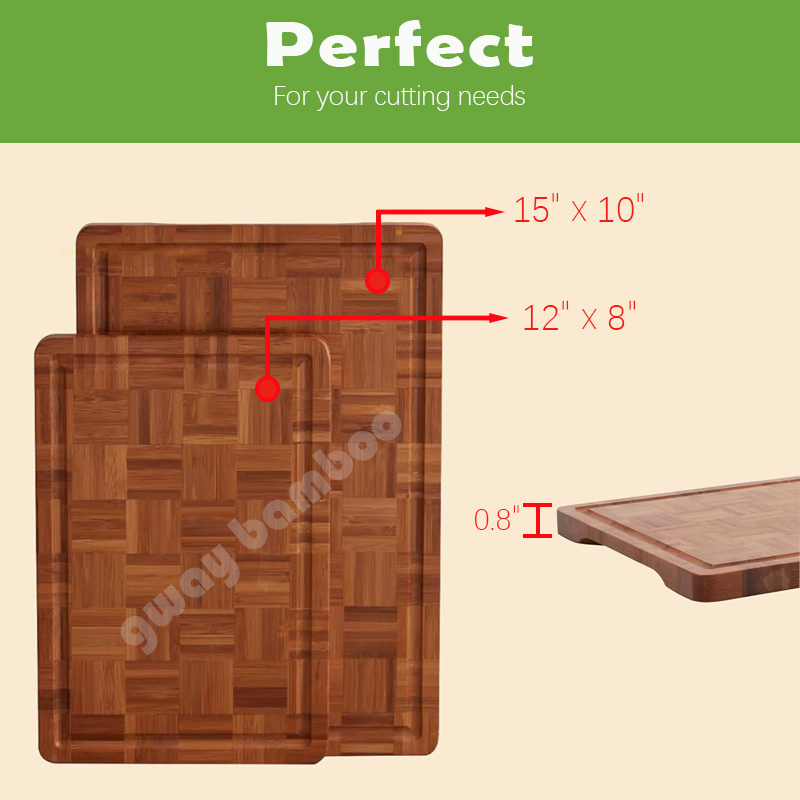 New Edition Bamboo Wooden Chopping Cutting Board Set Natural Kitchen Products
