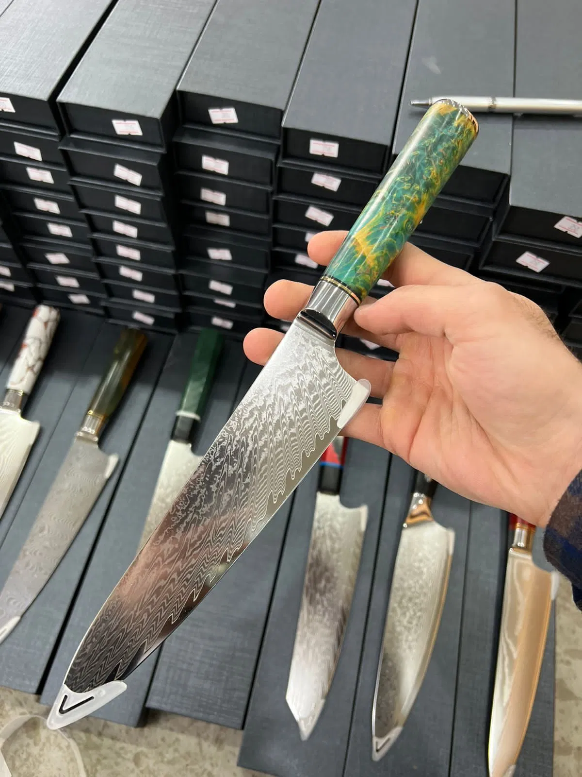 Chef Knife 8 Inch Japanese Steel Damascus Kitchen Knife, Professional Kitchen Knives Sharp High Carbon Super Steel 67 Layers Kitchen Utility Knife with G10 Hand