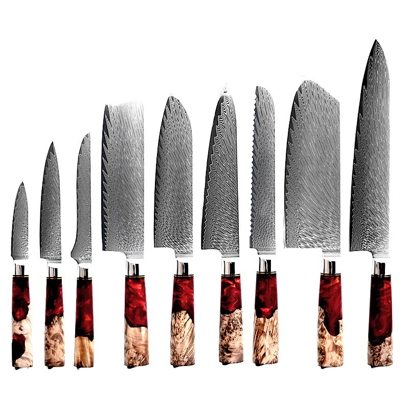 Premium Damascus Steel Chef's Knife Set for Culinary Enthusiasts