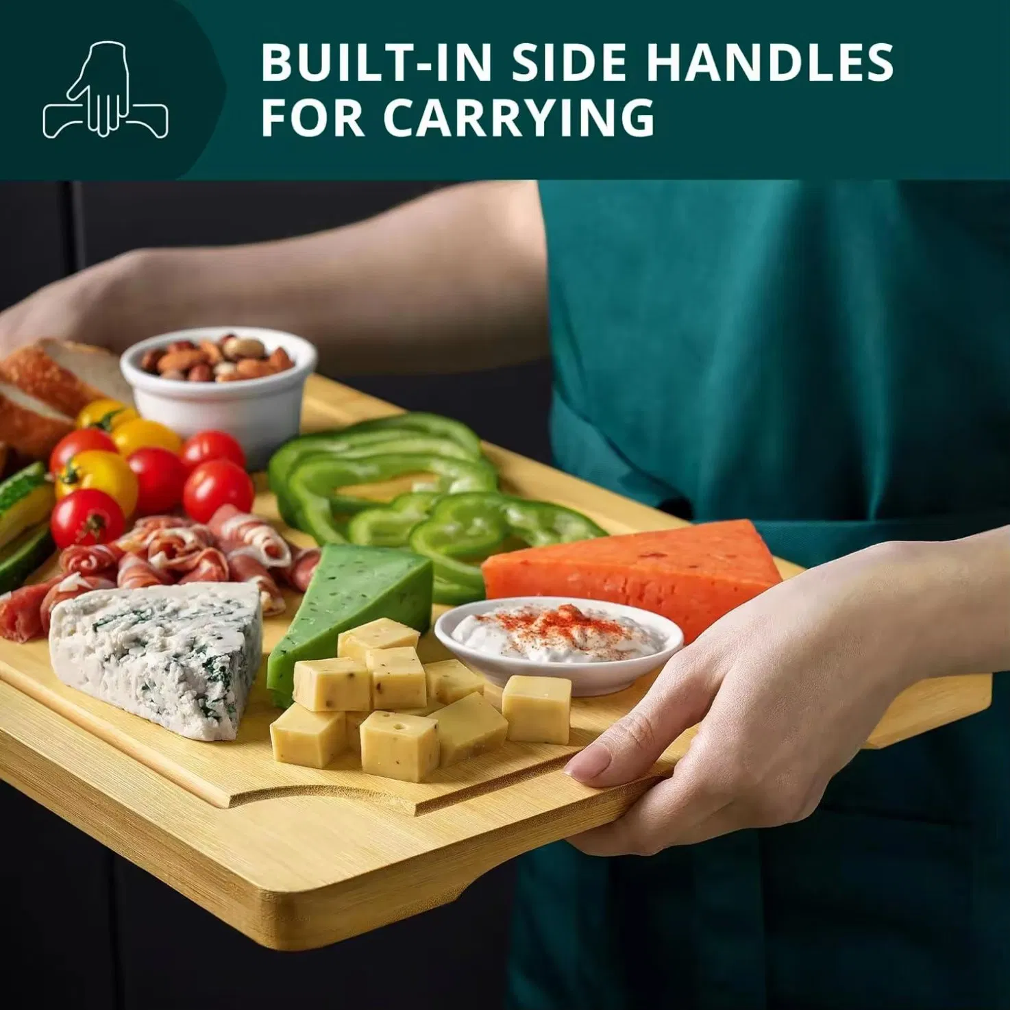 Custom Kitchen Wood Bamboo Chopping Board Cutting Block Set of 3