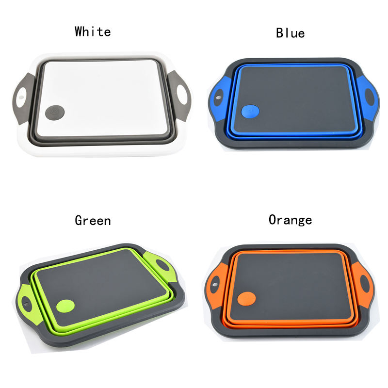 Multifanctional Plastic Chopping Cutting Board Portable 2 in 1 Foldable Folding Plastic Cutting Chopping Board