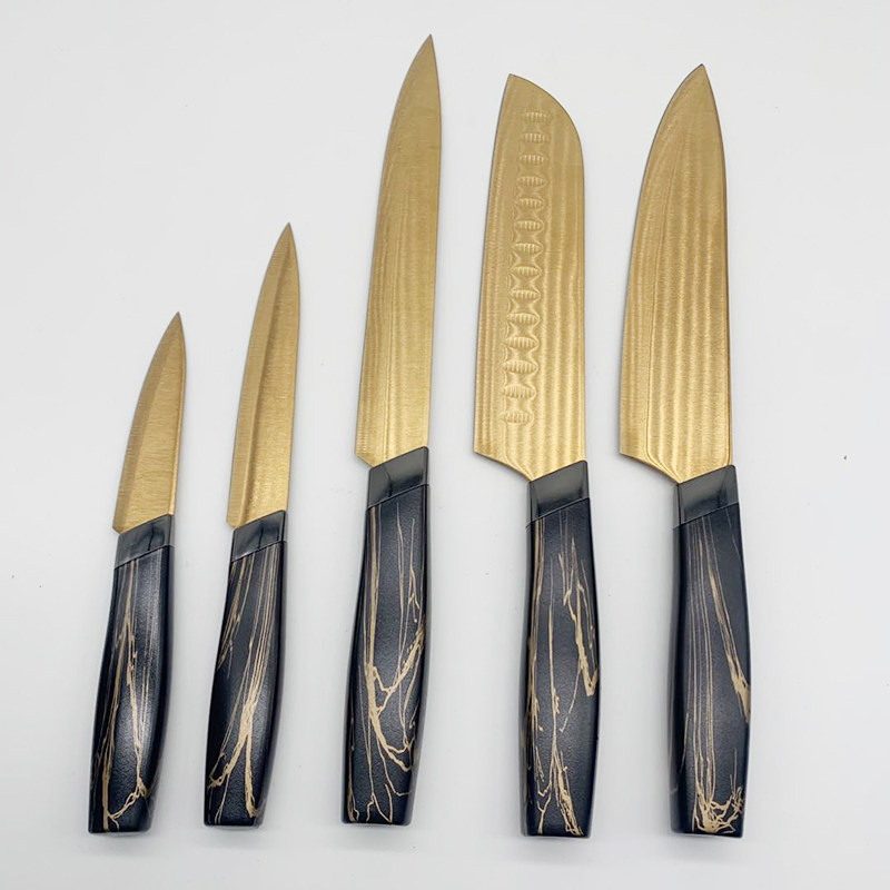 Titanium Coated Stainless Steel Blade PP Handle Kitchen Chef Fruit Bread Knife