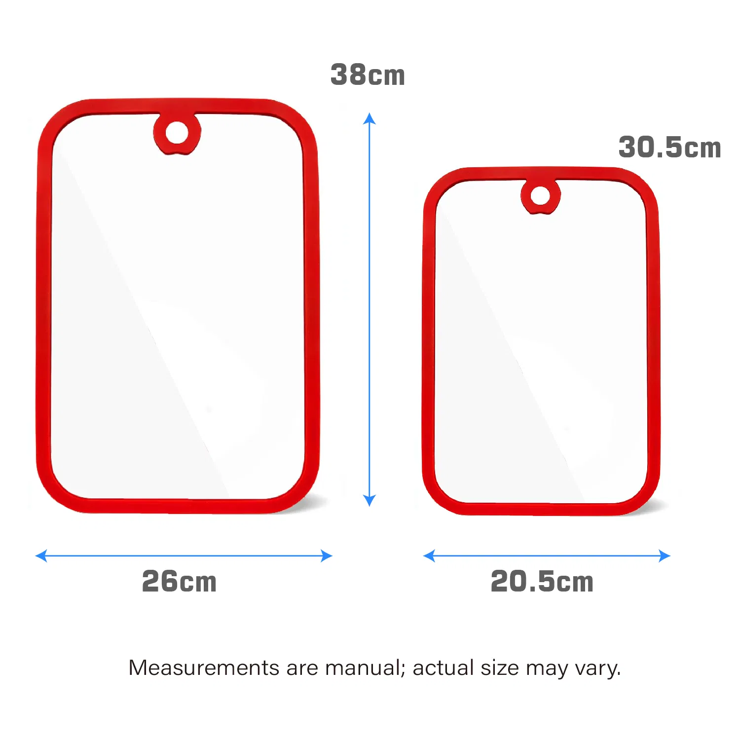 Tempered Glass Cutting Board with Non-Slip Silicone Edge, Antibacterial Easy Clean Kitchen Chopping Board