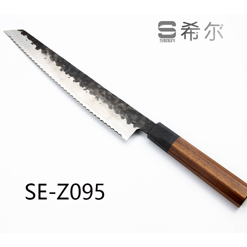 9.5 Inch Hammered Knife/Janpanese Style Bread Knife with Rosewood Handle (SE-Z095)