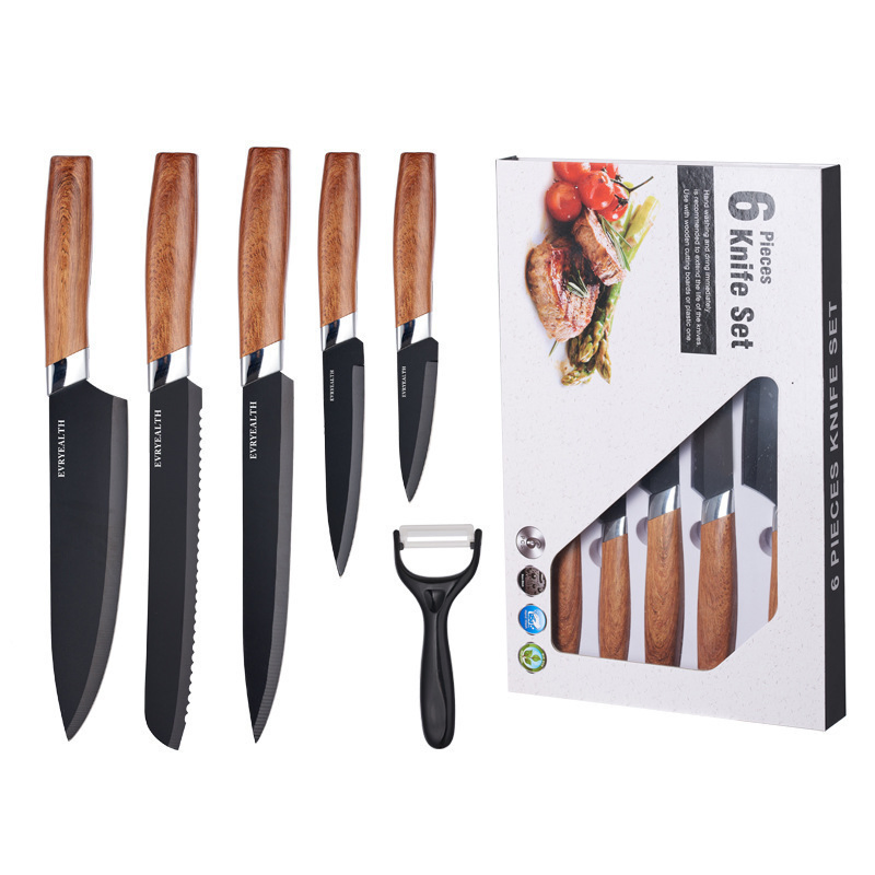 New Wood Handle Stainless Steel Kitchen Chef Knife Set/Ceramic Knife