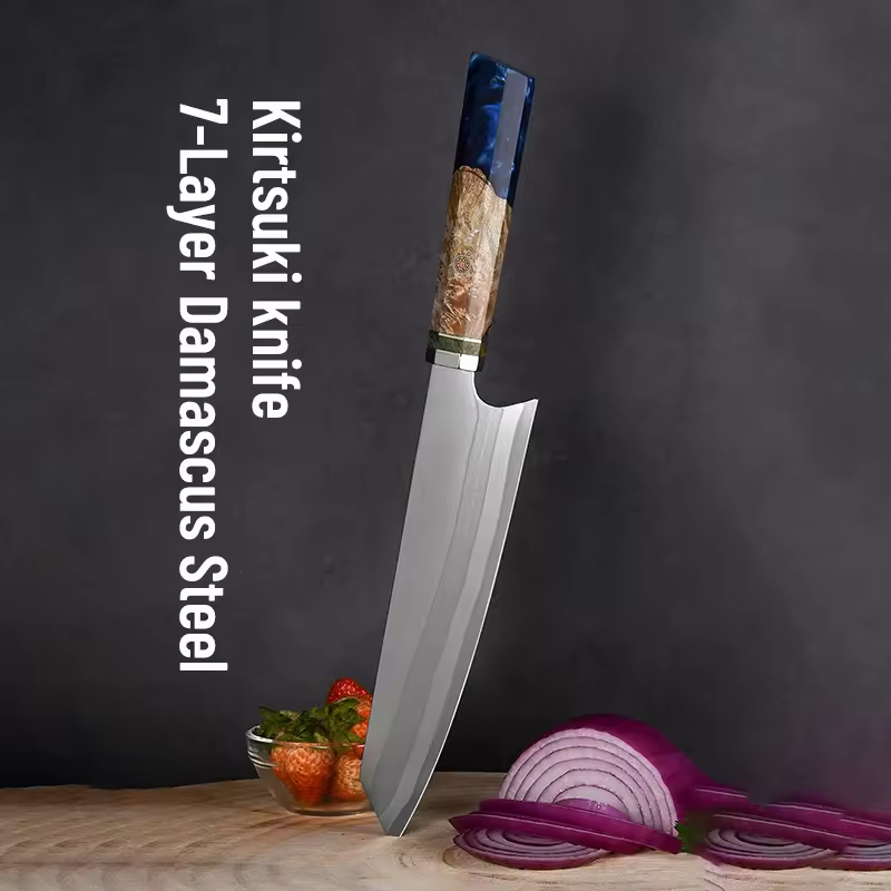 High-Quality Japanese Santoku 8-Inch Composite Steel Chef's Knife, 67-Layer Damascus Steel Knife