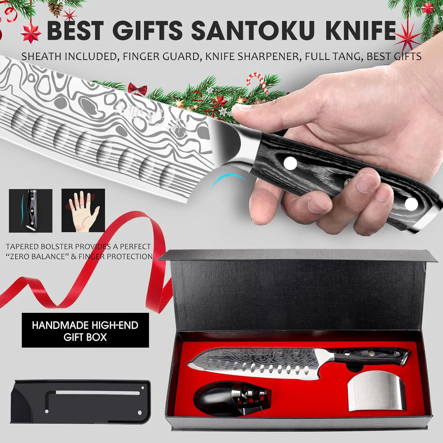 Ds-2407 Forged Blade Stainless Steel Santoku Knife 7 Inch Kitchen Knife Japanese Chef Knife Factory Wholesale