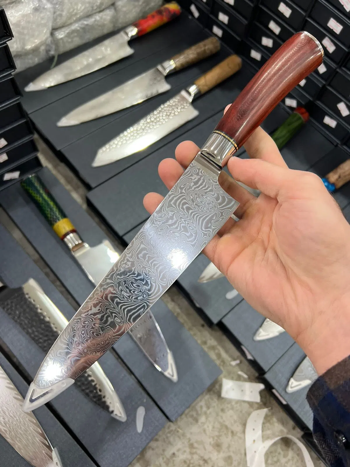 Chef Knife 8 Inch Japanese Steel Damascus Kitchen Knife, Professional Kitchen Knives Sharp High Carbon Super Steel 67 Layers Kitchen Utility Knife with G10 Hand