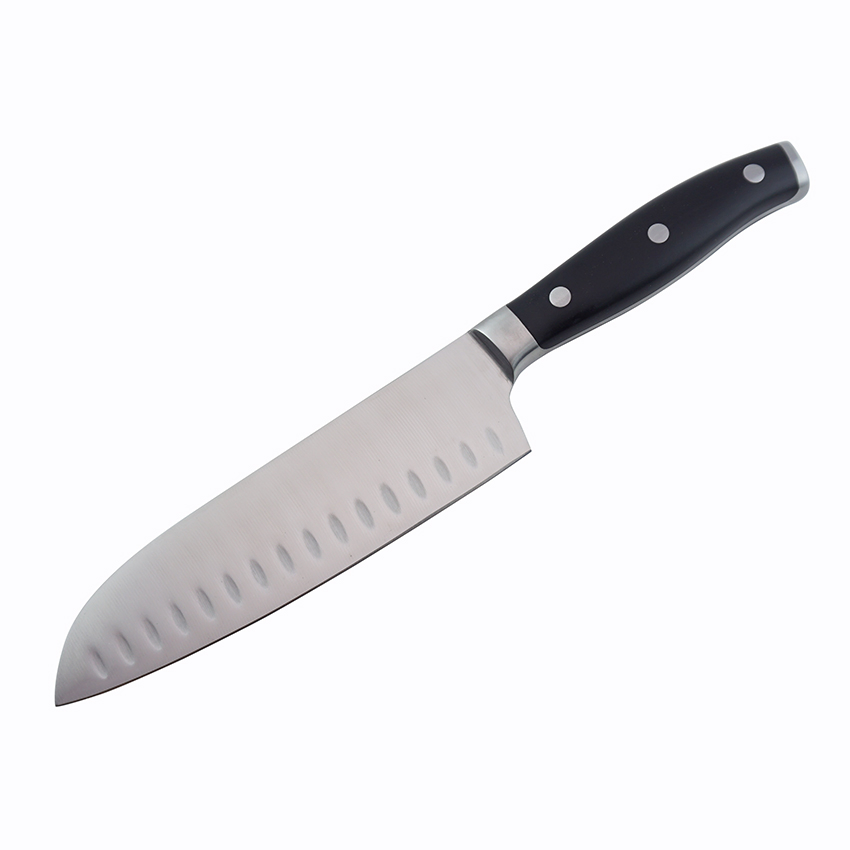 7 Inch Japanese Chef Knife Forged Handle Santoku Knife Black