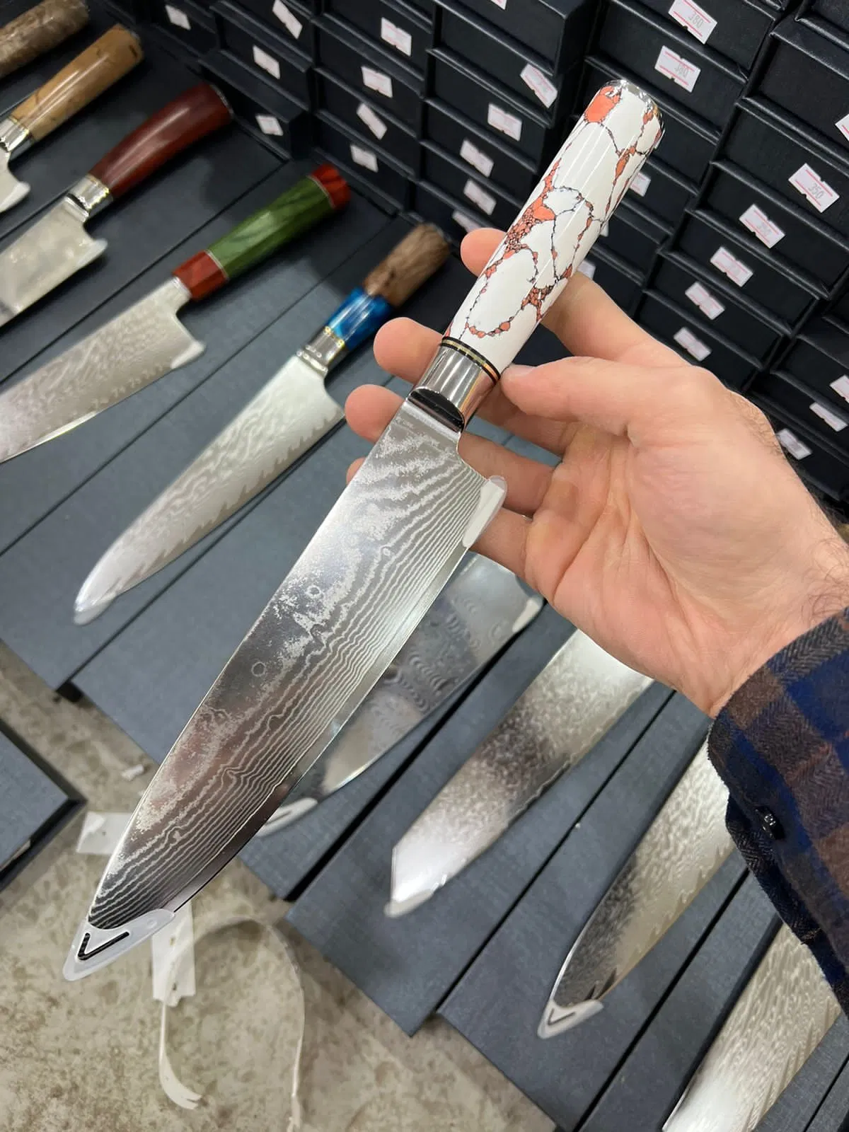 Chef Knife 8 Inch Japanese Steel Damascus Kitchen Knife, Professional Kitchen Knives Sharp High Carbon Super Steel 67 Layers Kitchen Utility Knife with G10 Hand