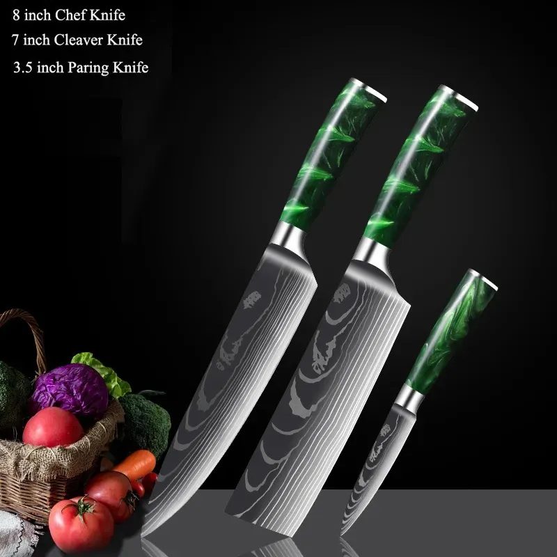 Damascus Steel Chef Knife Set