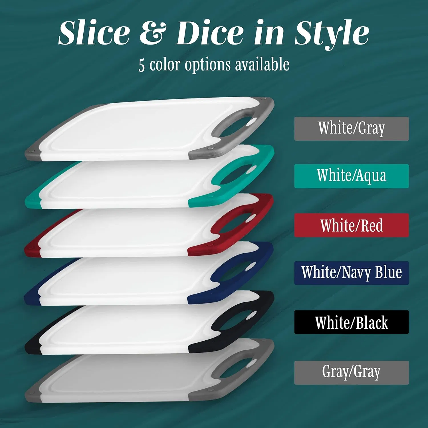 Cutting Boards for Kitchen - BPA-Free Chopping Board - Different Sizes &amp; Non Slip Handles - Reversible, Large Cutting Board Set - Unique Gifts for Cooks