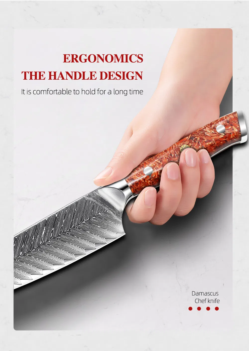 Damascus Santoku Knife 4