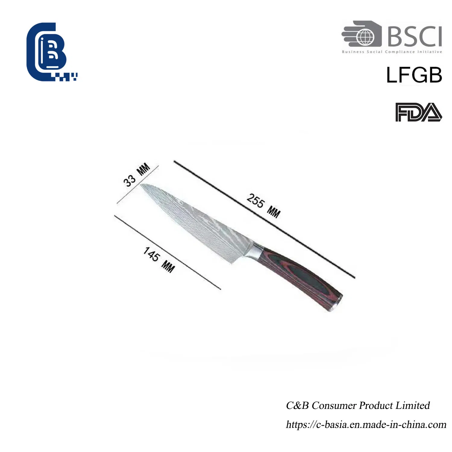 Stainless Steel Utility Kitchen Knife - Sharp Chef Slicer for Meat/Vegetables