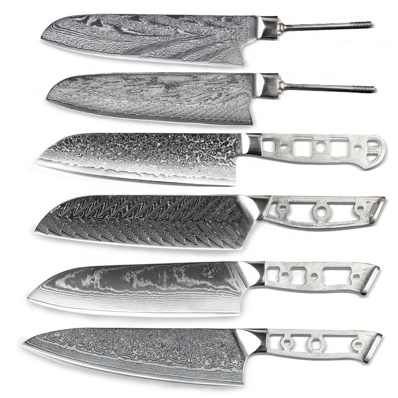 Wholesale OEM ODM Knife Blade Manufacture Kitchen Knife Damascus Blade Santoku Knife