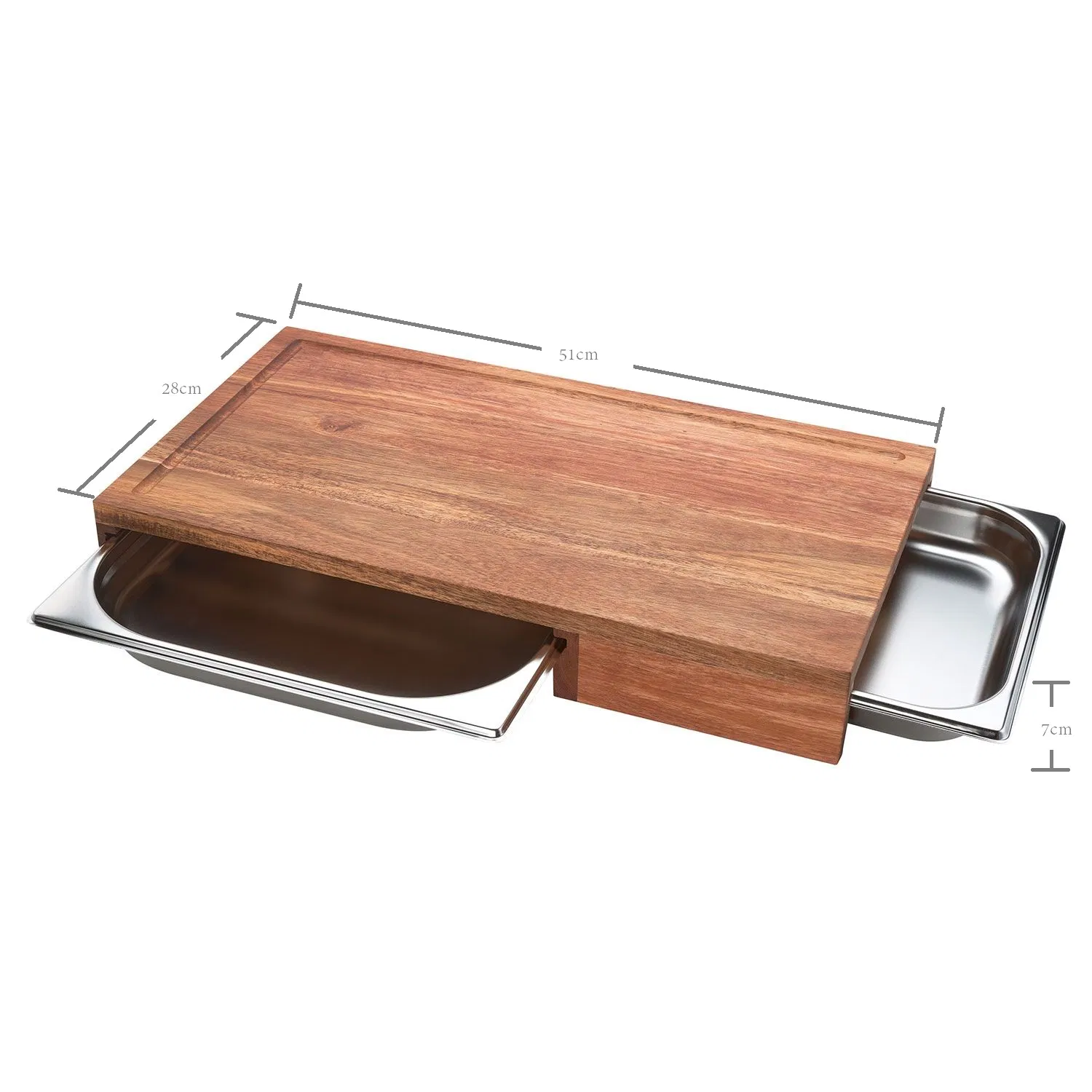 Large Acacia Wood with Tray Charcuterie Board Cutting Board