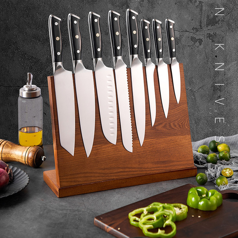 Ds-2917D professional German 1.4116 Stainless Steel 8 Inch Kitchen Bread Knife with Black Color Wood Handle