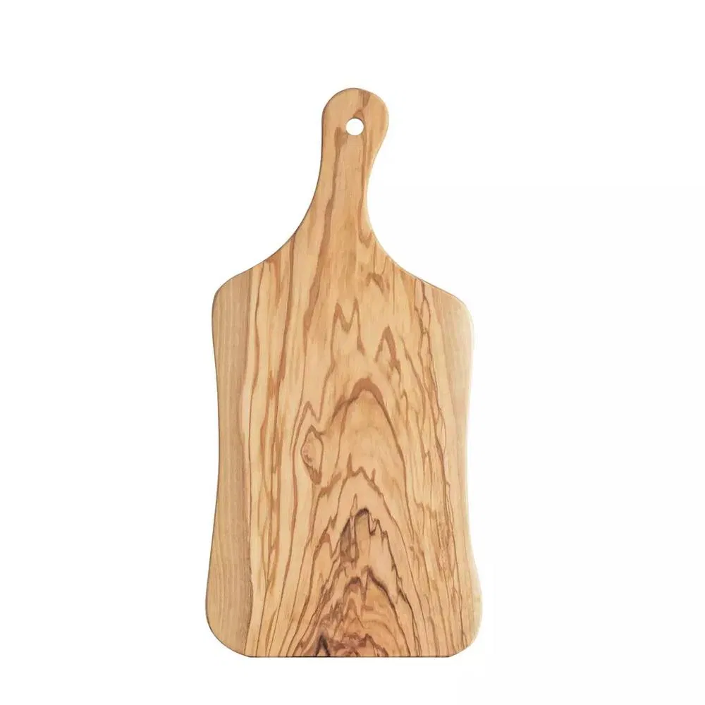 Irregular Shape Olive Wood Cutting Board with Handle for Cheese