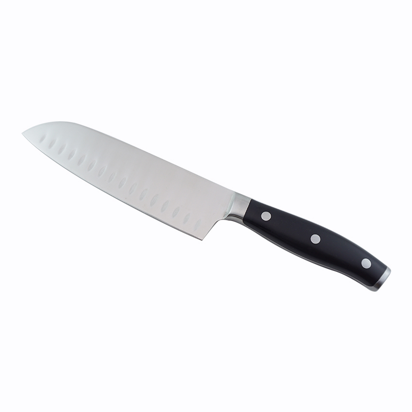 7 Inch Japanese Chef Knife Forged Handle Santoku Knife Black
