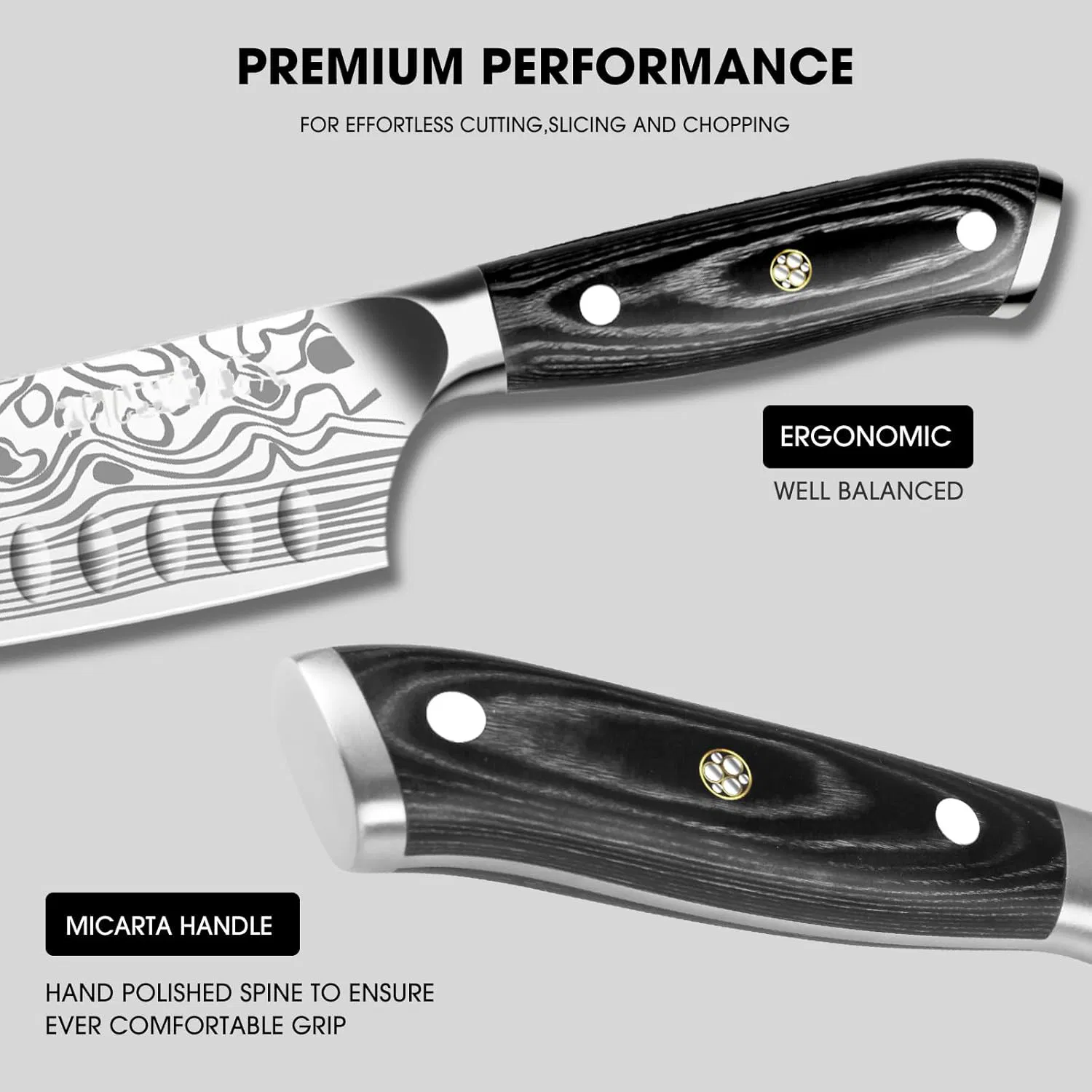 Ds-2407 Forged Blade Stainless Steel Santoku Knife 7 Inch Kitchen Knife Japanese Chef Knife Factory Wholesale