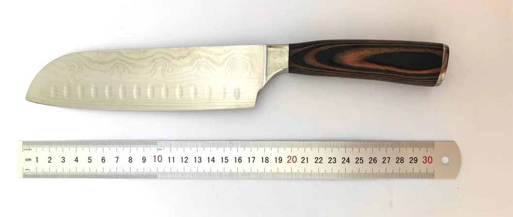 Damascus Santoku Knife Detail 2