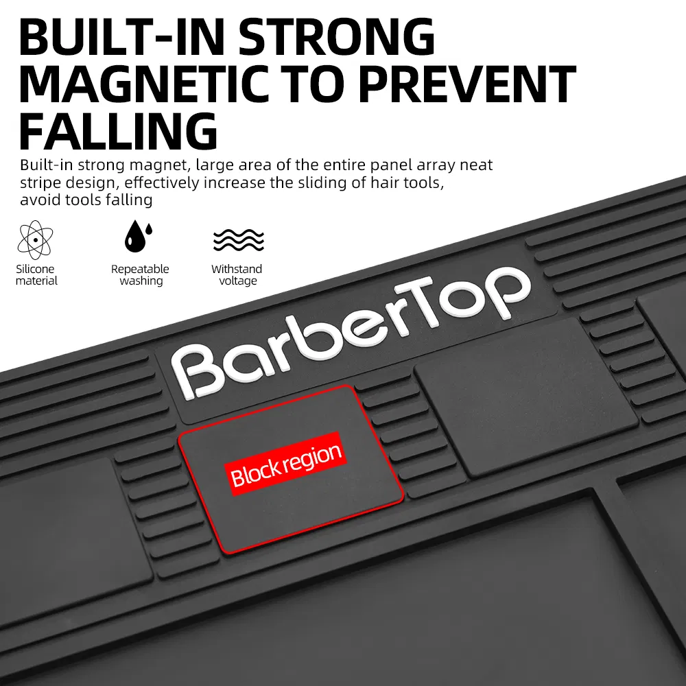 Wholesale Custom Logo Flexible Soft Hair Cutting Tool Storage Hair Clippers Barber Magnetic Mat