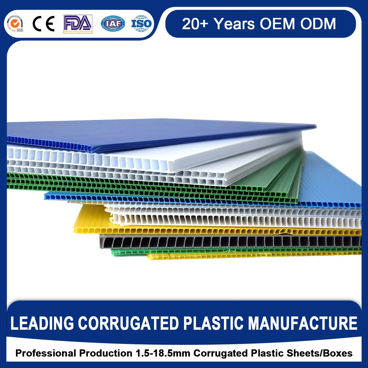 Rich-Colors Moisture Resistance Non-Toxic High Surface Strength Thermoforming Plastic Cutting Flute Board for Back &amp; Side Plate Pharmaceutical Food