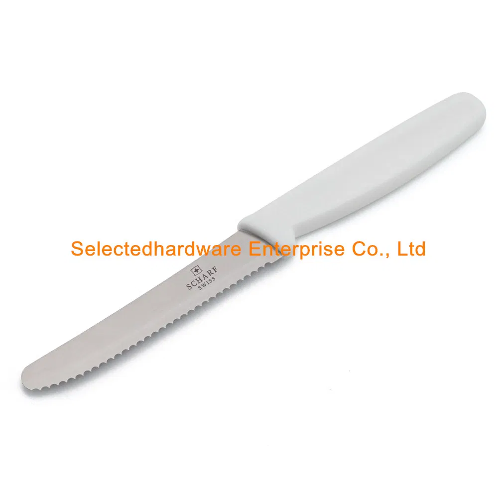 4 Inch Round Serrated Blade Paring Knife Red Handle