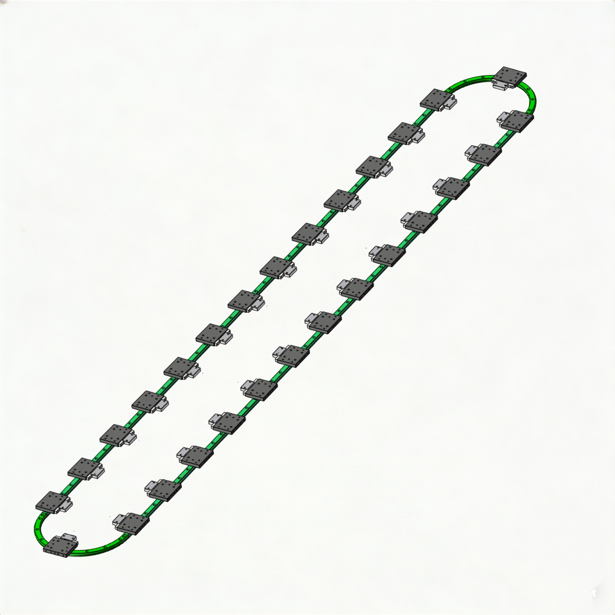 Precision Circular Guide Rail Loop Conveyor System High Stability Automatic Assembly Line Equipment