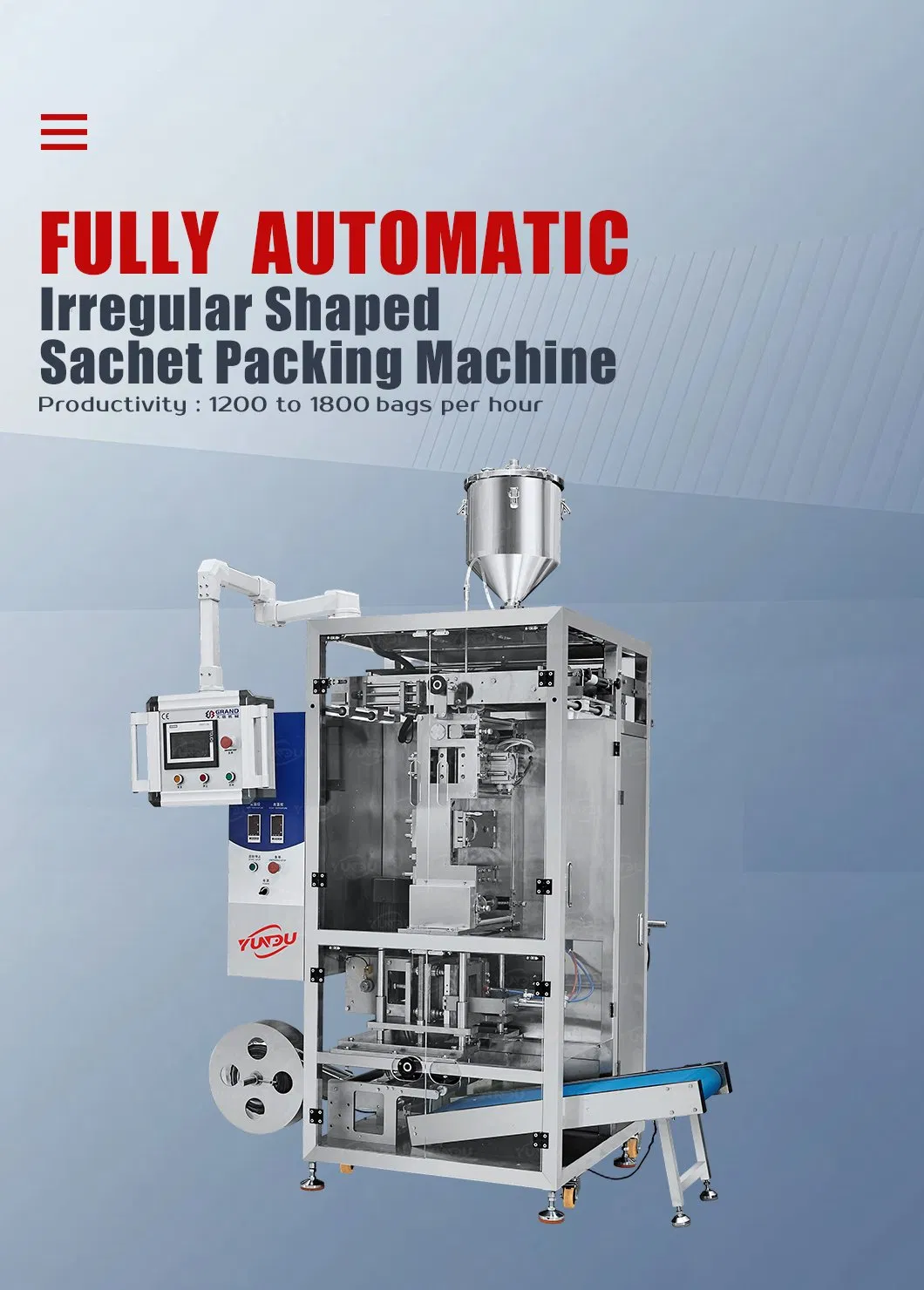 High-Efficiency 4 to 8 Lane Special-Shaped Sachet Packaging System for Cosmetics Creams, Liquid Soaps, Candy Bars, Granular Spices, Powdered Supplements