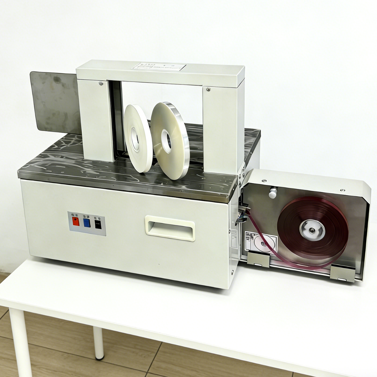 Tabletop Automatic Strapping Machine for Books, Cards and Envelopes, Paper &amp; OPP Banding Packaging Equipment