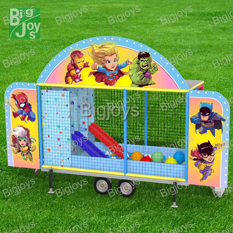 Carnival Game Children Custom Soft Game Trailer Portable Mobile Naughty Castle Cartoon Game Amusement Equipment