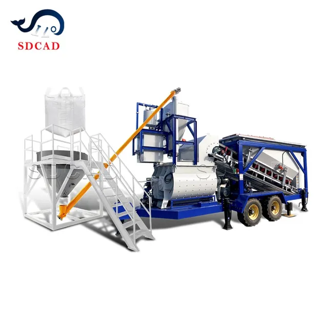 Automatic Mobile Concrete Batching Equipment with Intelligent Weighing Control System Installed