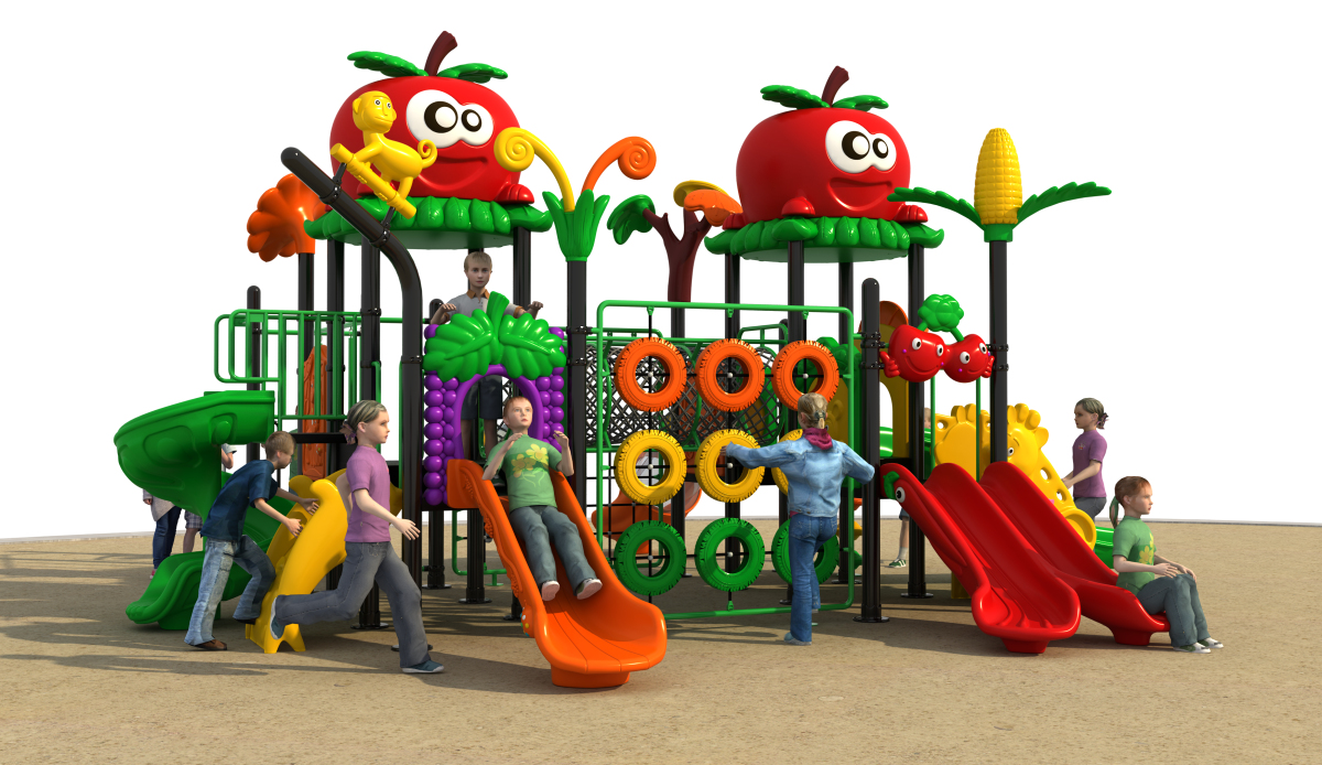 Outdoor Sports Park Composable Playground Garden Slide Cartoon Animal Pattern Steel with LLDPE Colorful Plastic