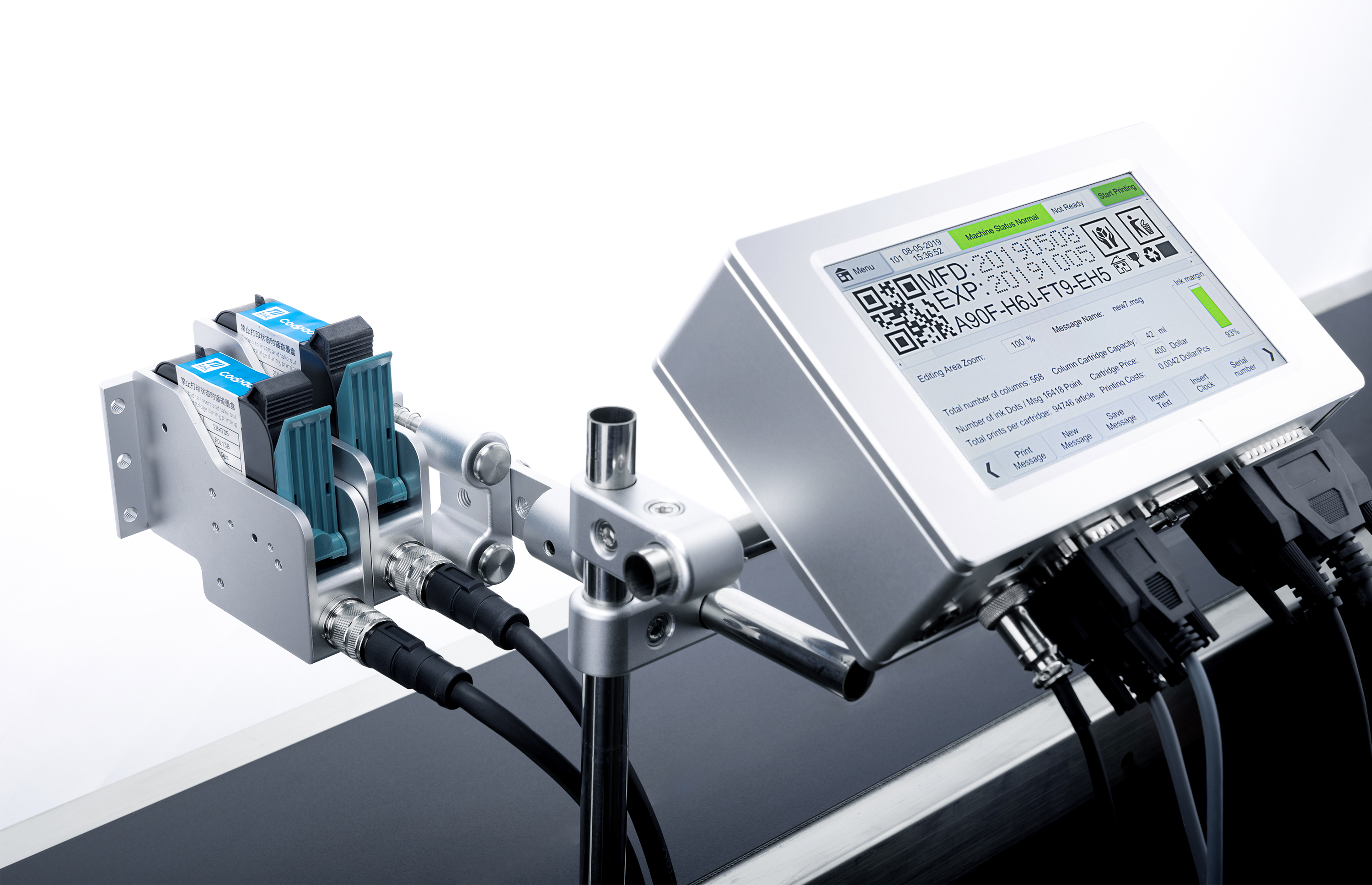 Manufacturing Expiry Date Label Coding Machine WEISHUO T210 Multi Language TIJ Online Thermal Inkjet Printer With 1-2 Printhead