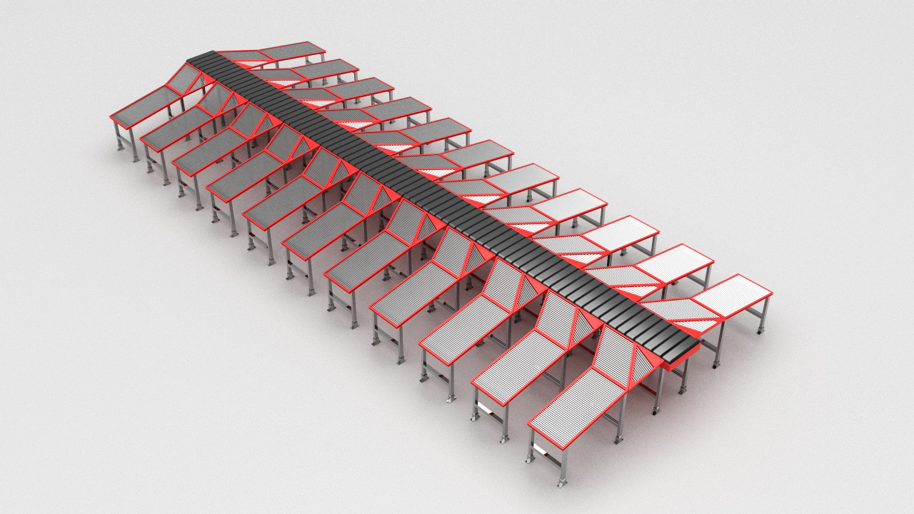 CIMC PTERIS Automated Narrow Cross Belt Sorting Machine Adjustable Logistics System Conveyor for Packaging Parcel Sortation Line