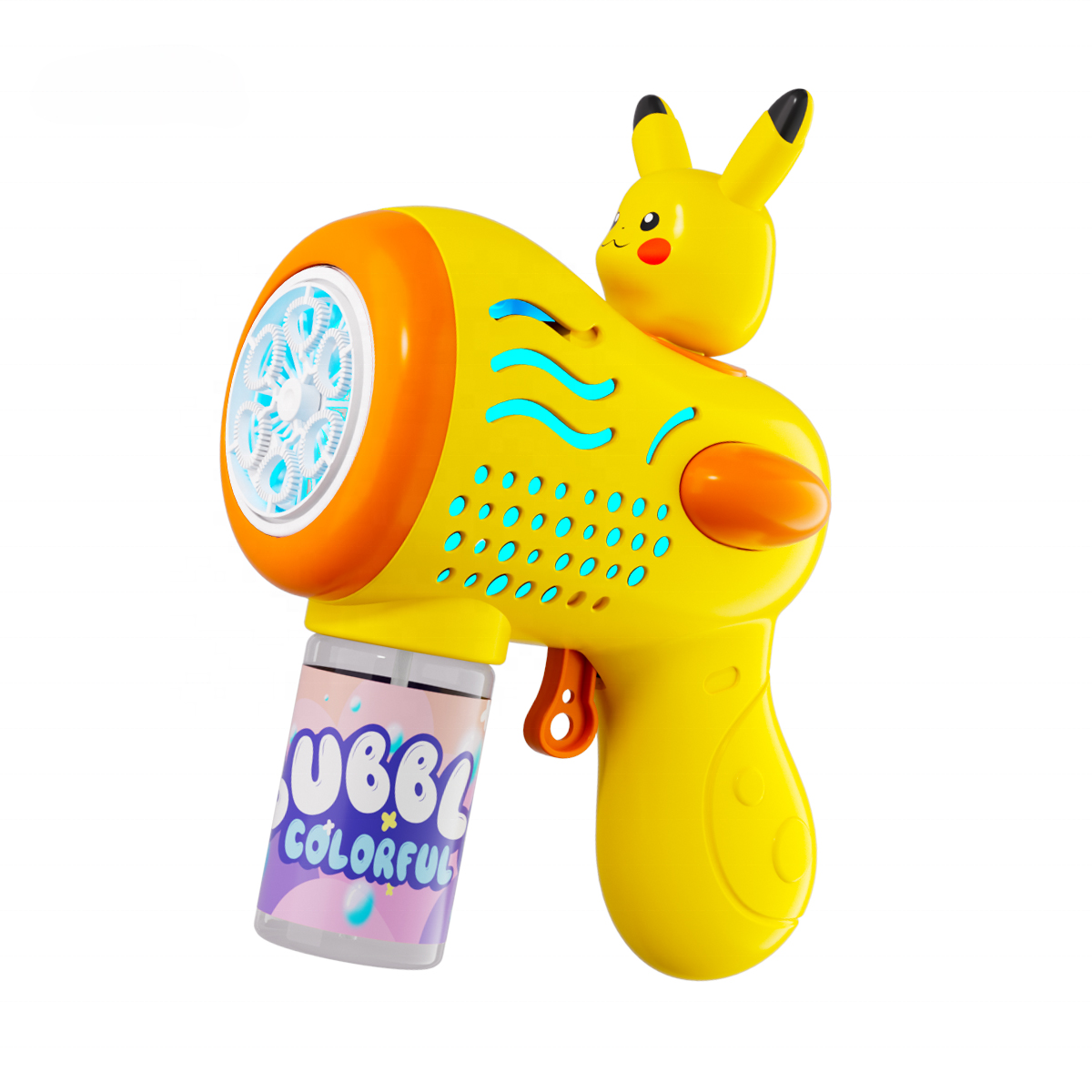 Best Quality Custom Cartoon Pokeman Bubble Gun Automatic Bubble Blower Machine Light Professional for Children Outdoor Toy