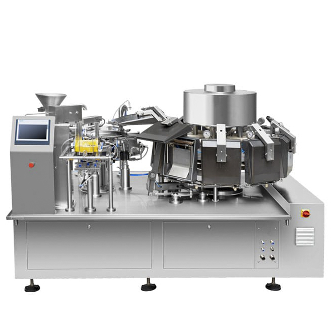 Factory Price Rotary Rice Fish Feed Meat Frozen Food Pre-made Pouch Vacuum Packing Machine