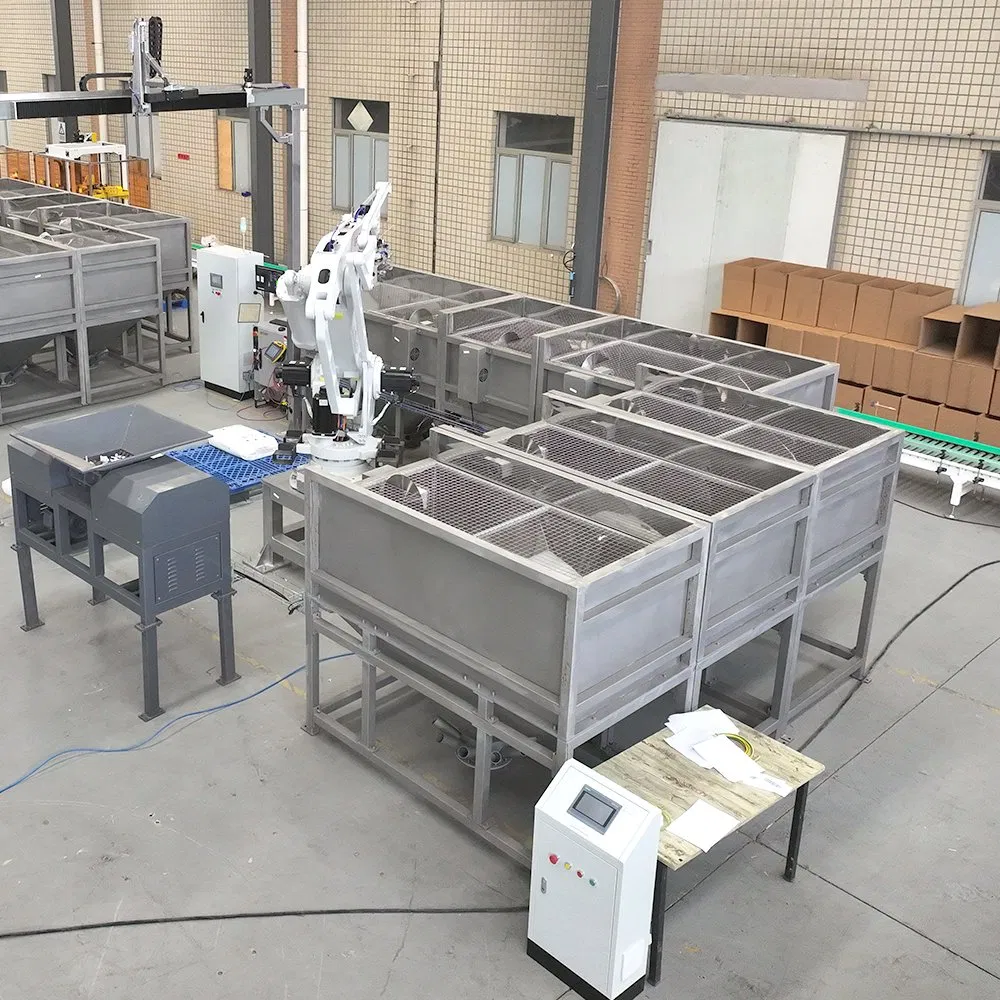 Robotic Bag Breaking and Depalletizing System for Multi-Layer Pallets with Dust-Free Opening and Automatic Recipe-Based Powder Dosing