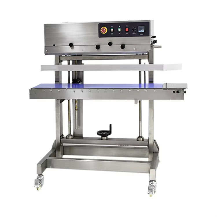 FPM600L Continuous Automatic Vertical Band Sealer Food Packaging Pouch Bag Heat Sealing Machine with Ink Jet Printer
